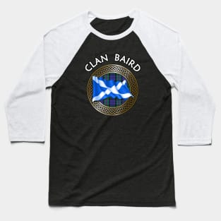 Clan Baird Crest & Tartan Knot Baseball T-Shirt